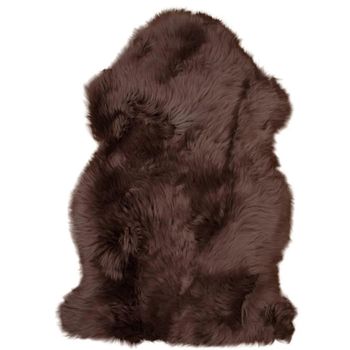 Brown Real Lambskin Throw