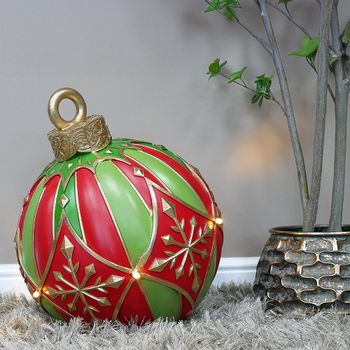 Christmas Bauble Red and Green Resin Decor