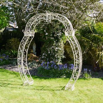 Garden Arch Cream Metal Decor