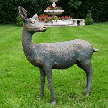 Garden Ornament Deer Decor Mgo Grey