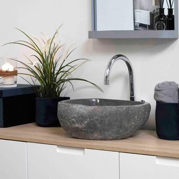 Donau Riverstone Sink Natural Marble Grey Decor