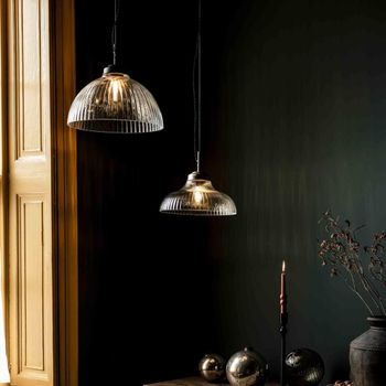Fovant Antique Bronze Glass Large Pendant Light