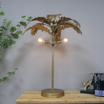 Gold Palm Tree Table Lamp