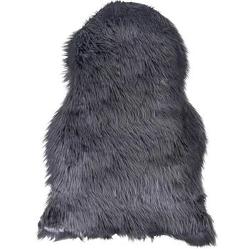 50cm Throw Grey Faux Lambskin