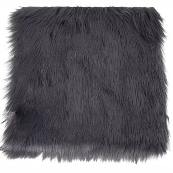 Seat Cushion Grey Faux Lambskin