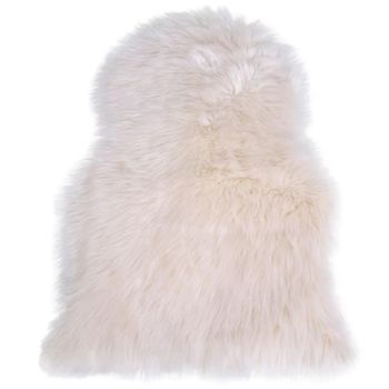 50cm Throw Ivory Faux Lambskin