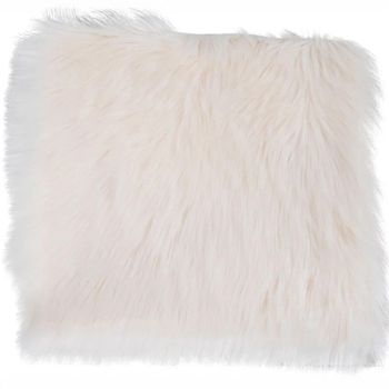 Seat Cushion Ivory Faux Lambskin