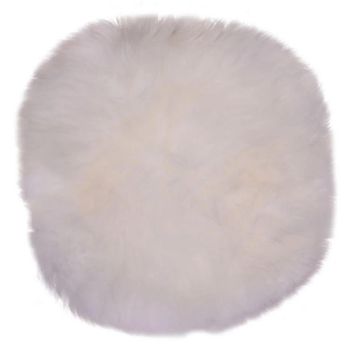 Ivory Real Lambskin Round Seat Cushion