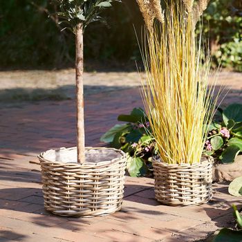 Set of 2 Kalak Kubu Natural Rattan Basket