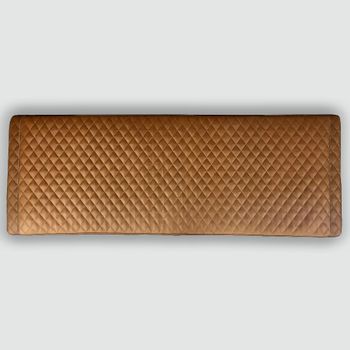 Langley Brown Leather Diamond Stitch Large Cushion Bench