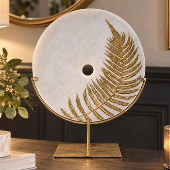 Leaf Circle White and Gold Decor