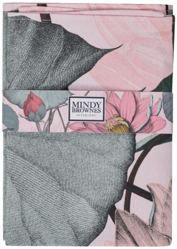 Set of 12 Bloom 4 Napkins Pink and Green Cotton