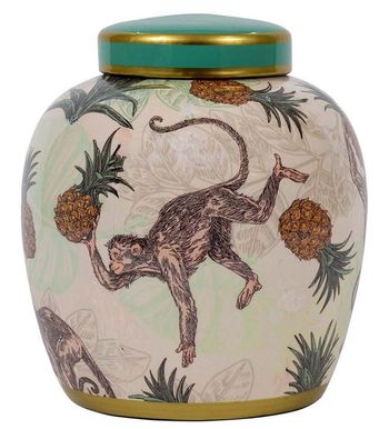 Umna Monkey and Pineapple Pattern Small Vase