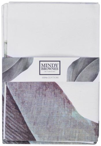 Set of 12 Birds of Paradise Napkins White, Green and Purple Glass