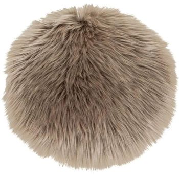 Round Seat Cushion Mushroom Faux Lambskin