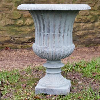 Garden Urn Off Cream Metal Decor