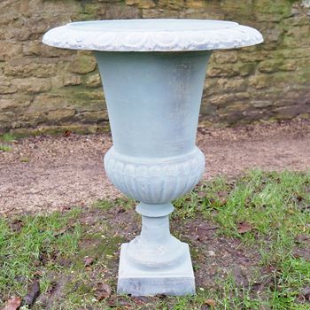 Off Cream Metal Large Garden Urn