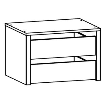 For Sliding Wardrobe Blue Interior 2 Drawer