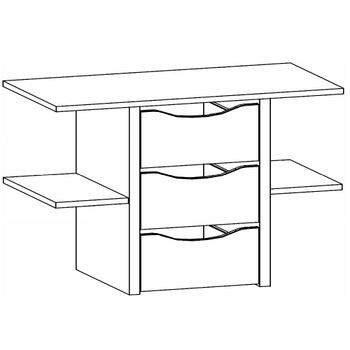Blue Interior 3 Drawer with Shelves Decor