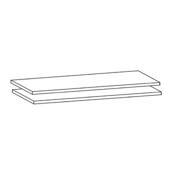 Set of 2 For Sliding Wardrobe Blue Shelves