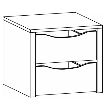 Orange Compartment Interior 2 Drawer 45cm Width Decor