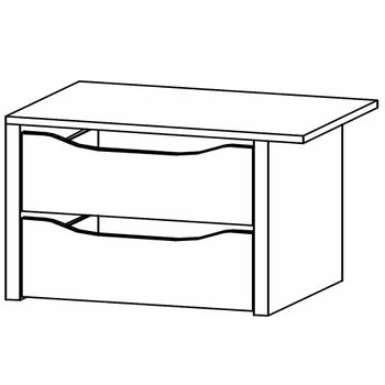 Orange Compartment Interior 2 Drawer 67.5cm Width Decor