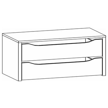 Orange Compartment Interior 2 Drawer 90cm Width Decor