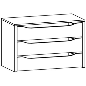 For Sliding 3 Drawer 90cm Width Wardrobe Orange Compartment Interior