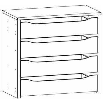 For Sliding 4 Drawer 90cm Width Wardrobe Orange Compartment Interior