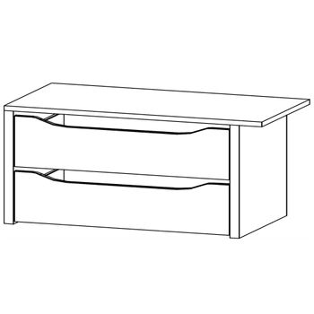 For Sliding Indented 2 Drawer 90cm Width Wardrobe Orange Compartment Interior