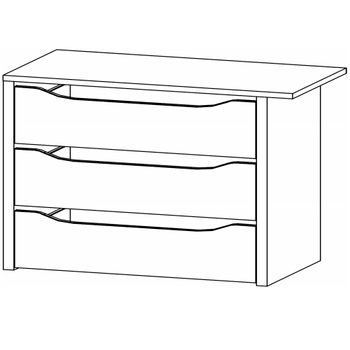 For Sliding Indented 3 Drawer 90cm Width Wardrobe Orange Compartment Interior