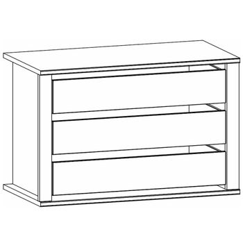 Orange Plus Compartment Interior 3 Drawer 100cm Width Decor