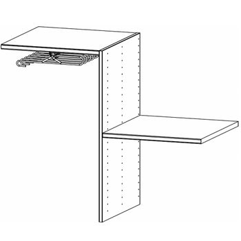 Orange Plus 100cm Width 2 Shelves and Trouser Holder Interior Division Wardrobe