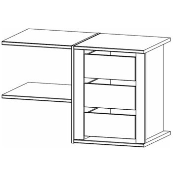 Orange Plus 100cm Width 3 Drawer and 3 Shelves Interior Division Wardrobe