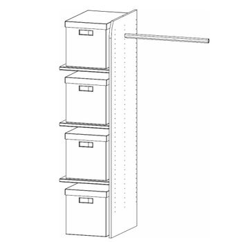 Orange Plus Clothes Rail and 4 Fabric Boxes 100cm Width Interior Division Wardrobe