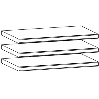 Set of 3 Orange Plus Interior Division Corner Shelves 45cm Width Decor