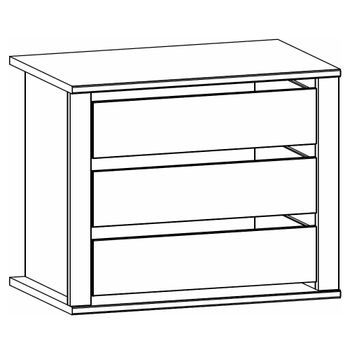 Orange Plus Compartment Interior 3 Drawer 80cm Width Decor