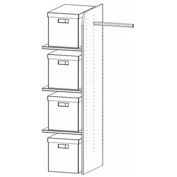 Orange Plus Clothes Rail and 4 Fabric Boxes 80cm Width Interior Division Wardrobe