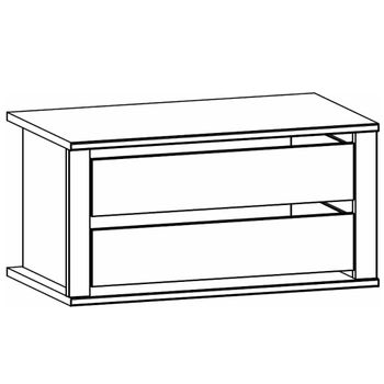 Orange Plus Compartment Interior 2 Drawer 90cm Width Decor