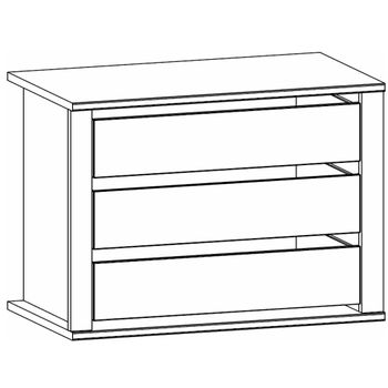 Orange Plus Compartment Interior 3 Drawer 90cm Width Decor