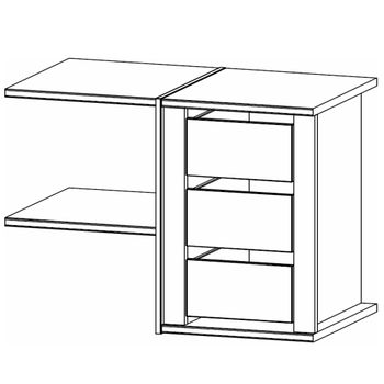 Orange Plus 90cm Width 3 Drawer and 3 Shelves Interior Division Wardrobe