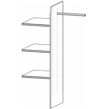 Orange Plus 90cm Width Clothes Rail and 3 Shelves Interior Division Wardrobe