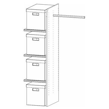 Orange Plus Clothes Rail and 4 Fabric Boxes 90cm Width Interior Division Wardrobe
