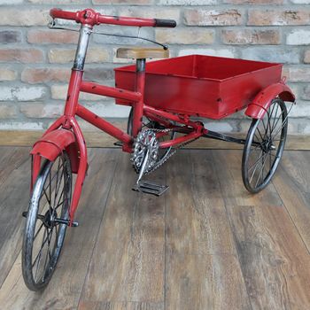 Garden Decor Tricycle Red Metal