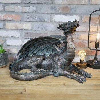 Resin Dragon Grey Statue