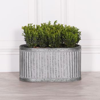 Metal Ribbed Small Planter