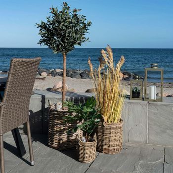Set of 3 Sema Basket Natural Kubu Rattan Decor