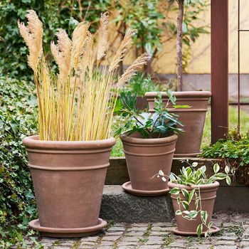 Set of 4 Sutton Decoration Brown Terracotta Pot