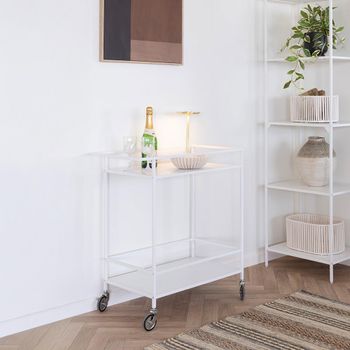Vita Bar Trolley White Melamine Metal
