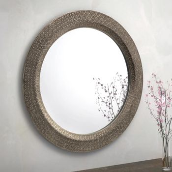 Cadence Pewter Round Wall Mirror